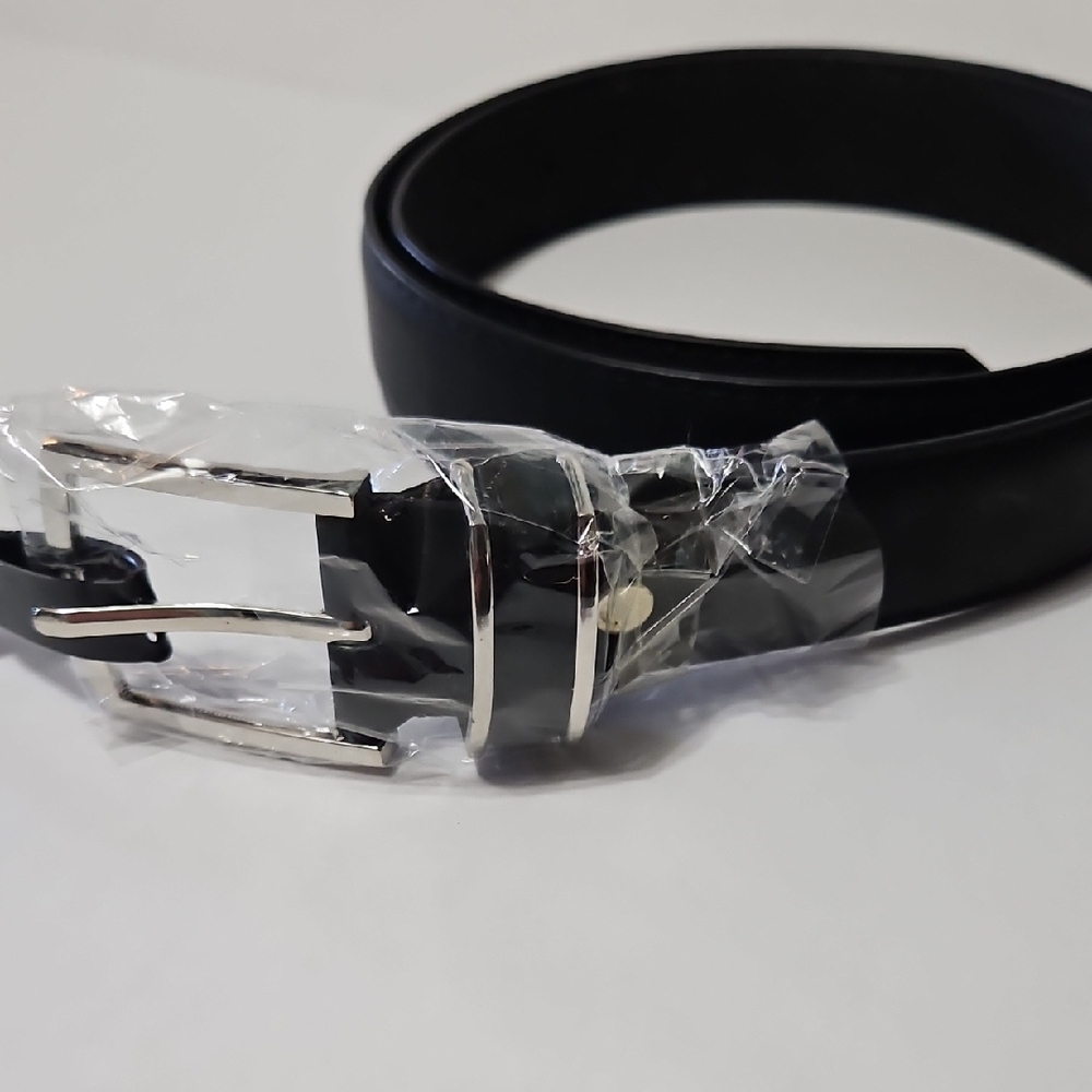 Men's Matte Black Wide Leather Belt Size M 36